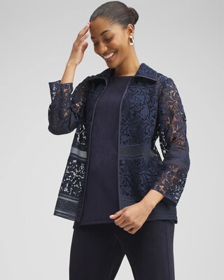 Travelers™ Collection Lace Organza Jacket | Chico's